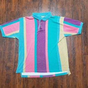 Vintage 90s Sick Color Blacking Polo